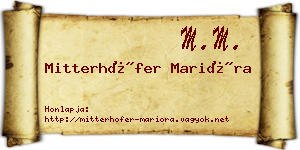 Mitterhöfer Marióra névjegykártya